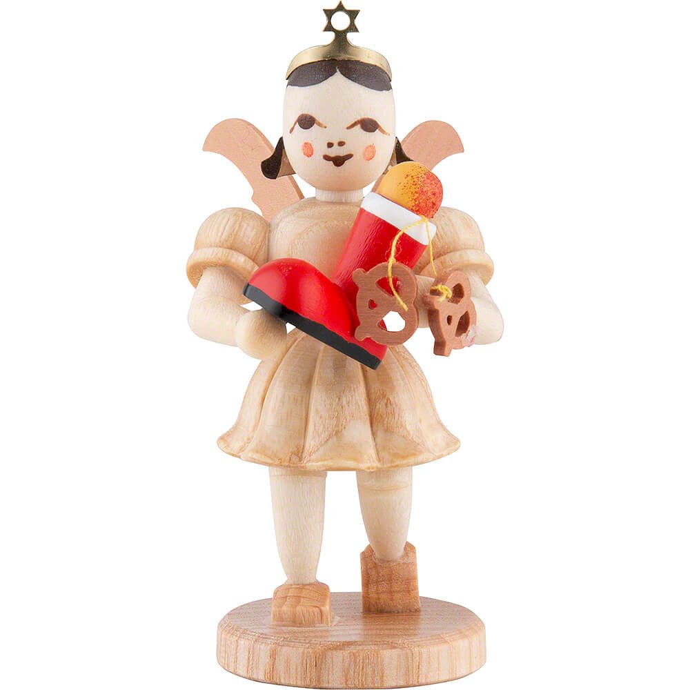 Blank Kunstgewerbe Dekofigur Kurzrockengel mit Nikolausstiefel, natur (6,6cm) von Blank Kunsthandwe