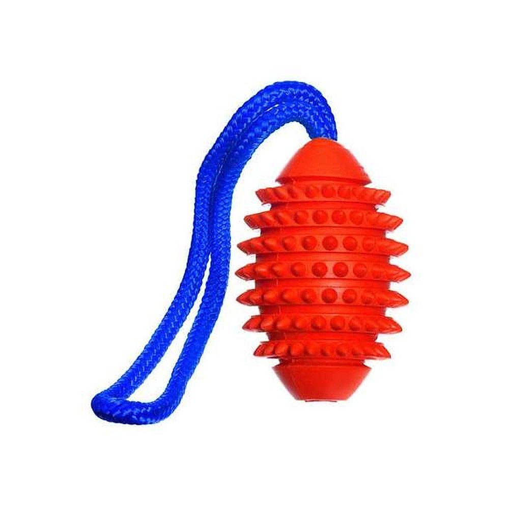 Karlie Football Apportierspielzeug Wurfball Wasserspielzeug (Spar-Set, 1-St., 9 cm schwimmfähig), schwimmfähig, Wurfkordel, Vanille-Aroma, Zahnpflege