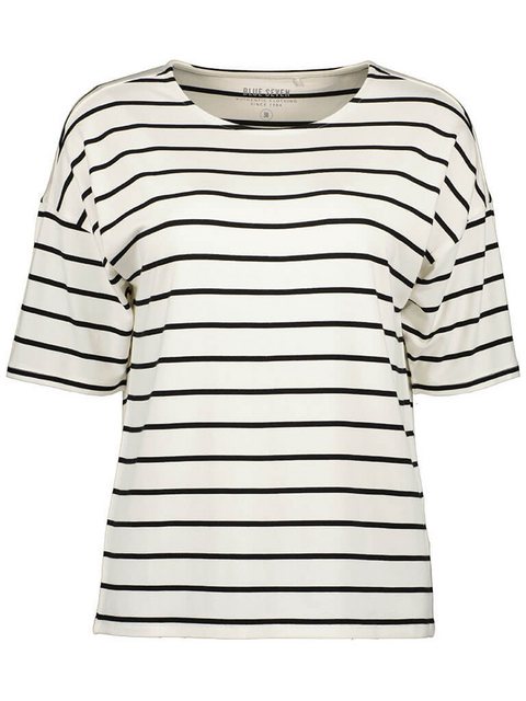 Blue Seven T-Shirt Damen Kurzarm-Shirt mit Streifen und überschnittenen Sch günstig online kaufen