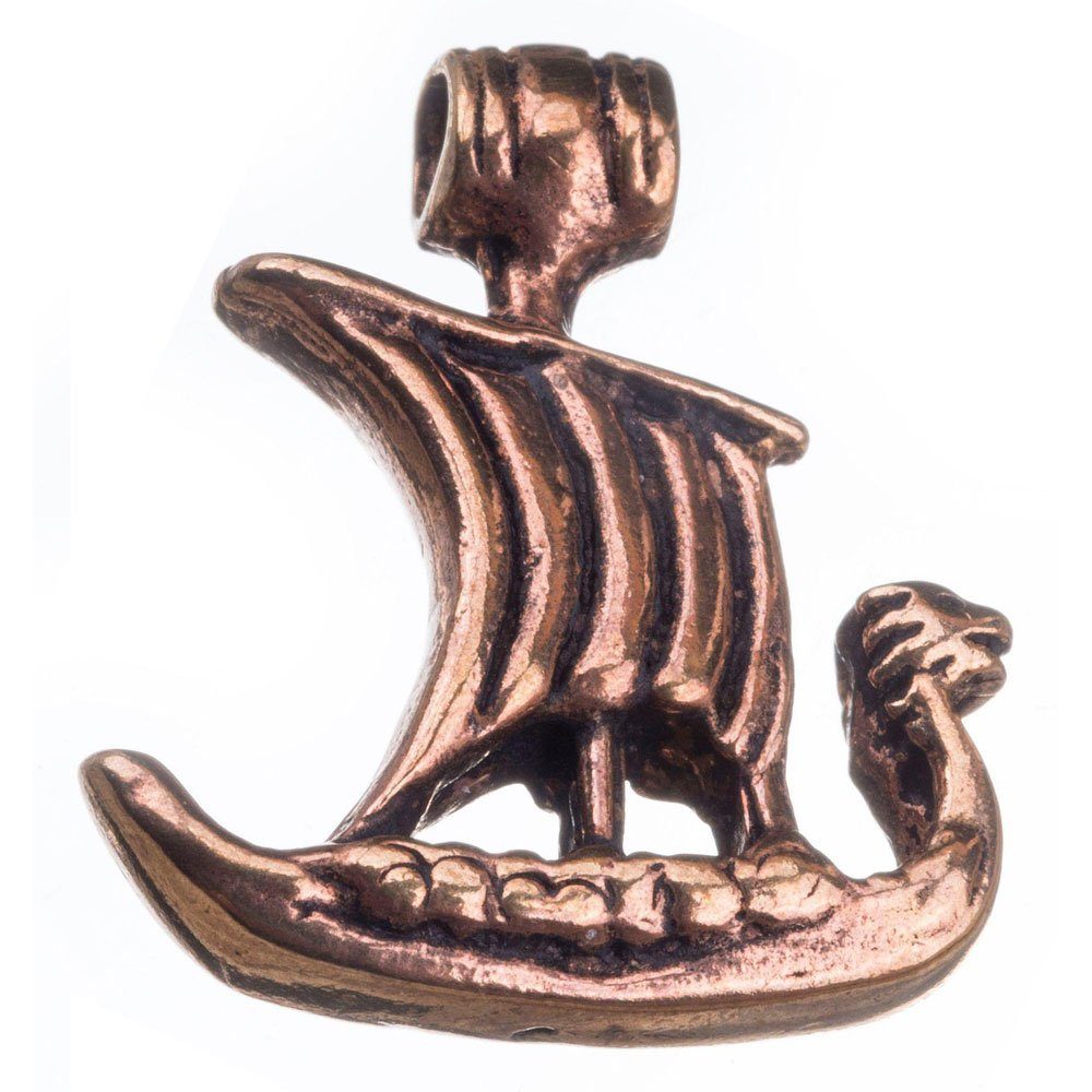 HOPLO Kettenanhänger Drachenboot Viking Bronze Anhänger Schmuck - Wikinger - 26x22mm