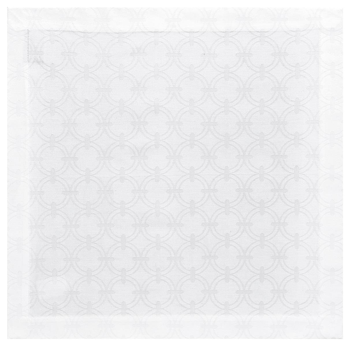 Le Jacquard Francais Stoffserviette Servietten (4x Set) Anneaux Blanc 50x50 cm, (4 St)