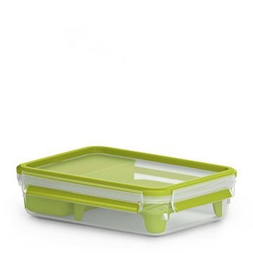 Emsa Lunchbox Brunchbox Clip Go, Kunststoff, (4-tlg., Brunchbox mit Deckel, inkl. 2 Einsätzen)