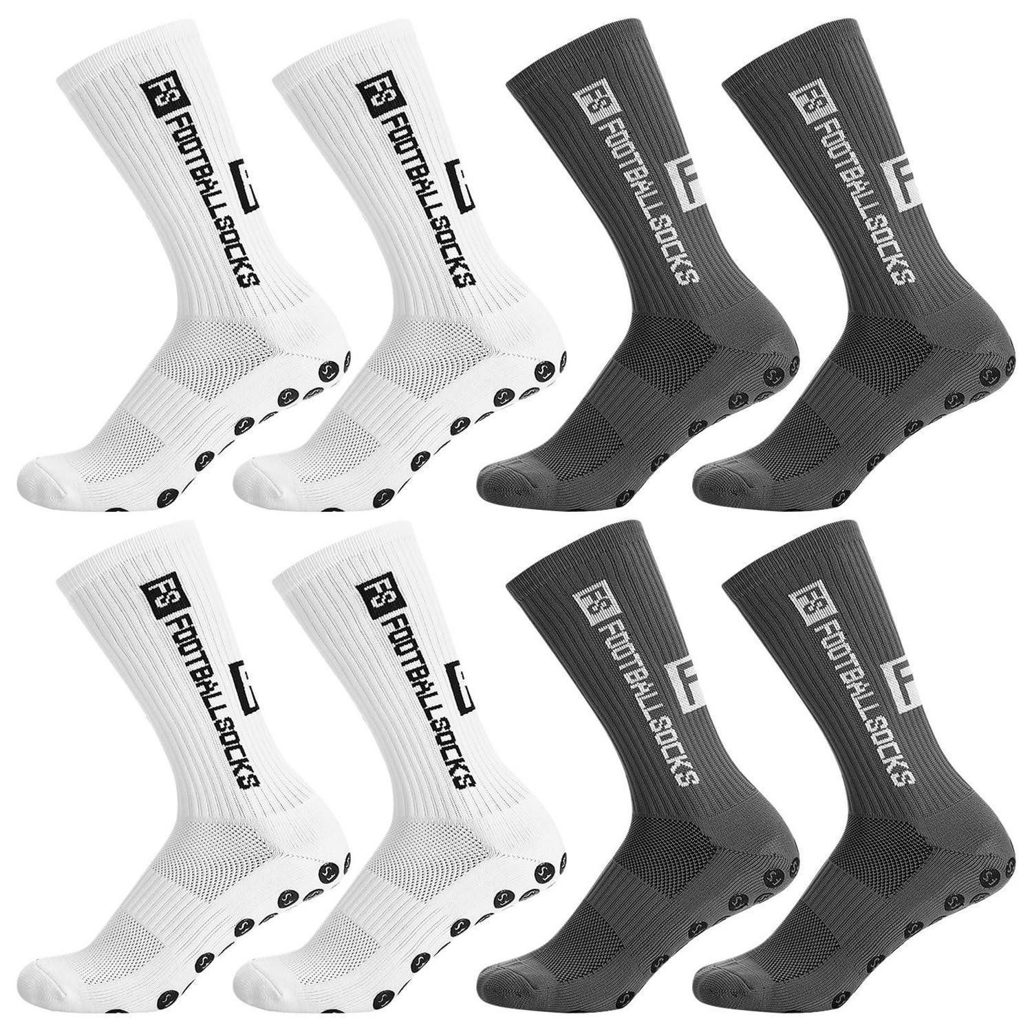 LuxusKollektion Sportsocken Fußball Socken 4er-Pack (Weiß/Grau) 39-46