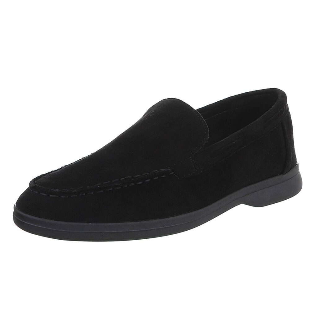 Ital-Design Eleganter Damen Slip-On Schuh mit hohem Tragekomfort Slipper (90927397) Blockabsatz Mokassins in Schwarz