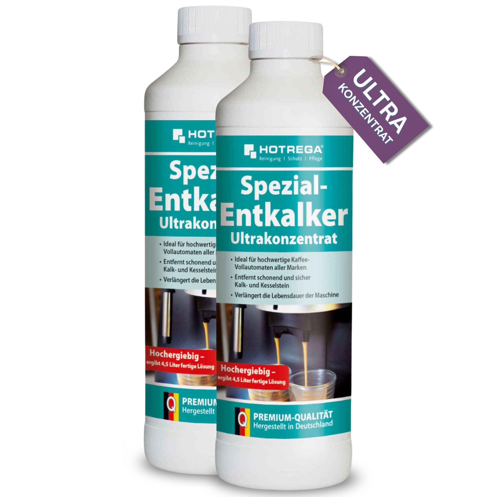 HOTREGA® Spezial Entkalker Kaffeemaschine reinigen Kalkentferner 500ml Konz. Kalklöser
