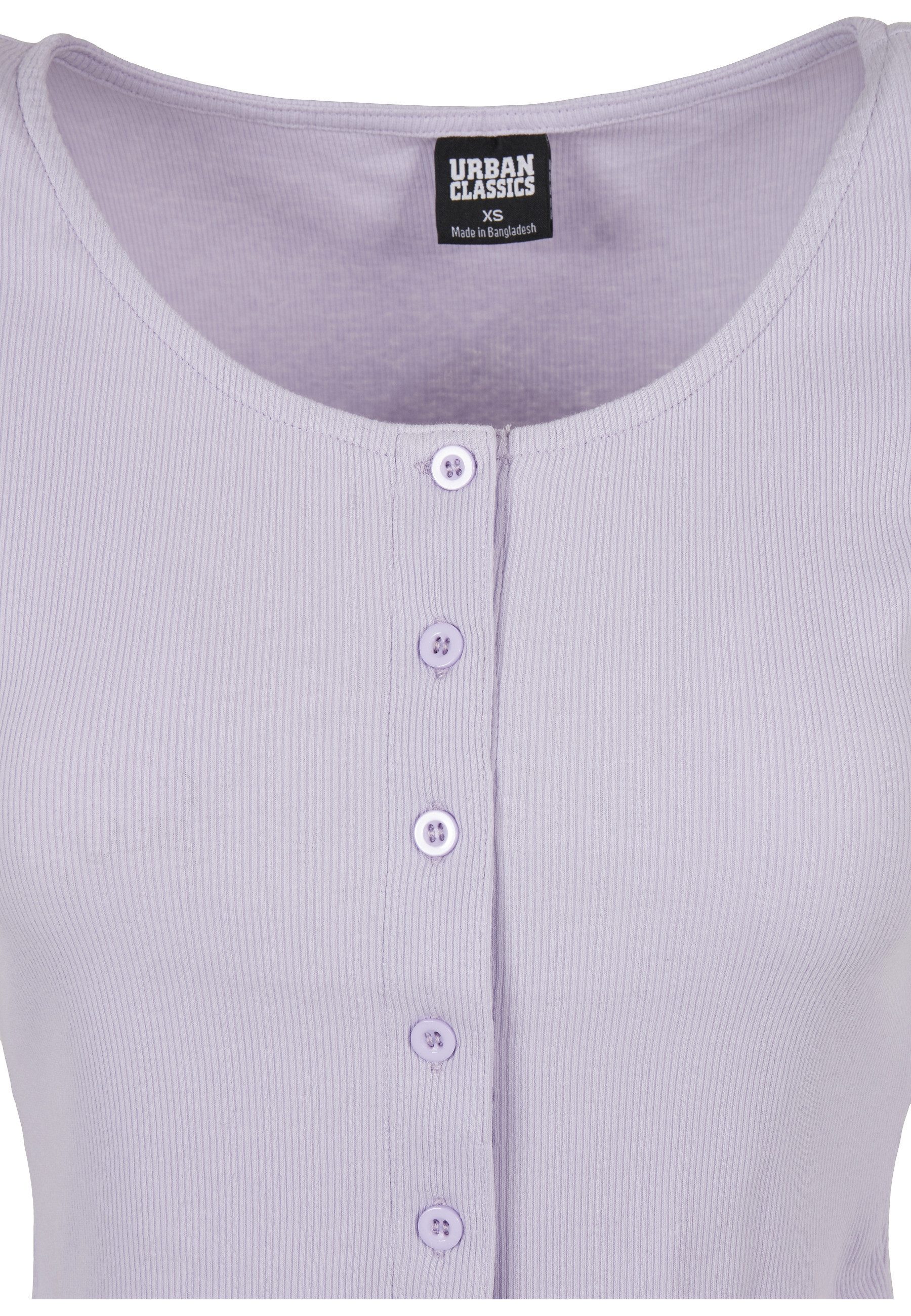 URBAN CLASSICS Kurzarmshirt Urban Classics Damen Ladies Cropped Button Up Rib Tee (1-tlg)