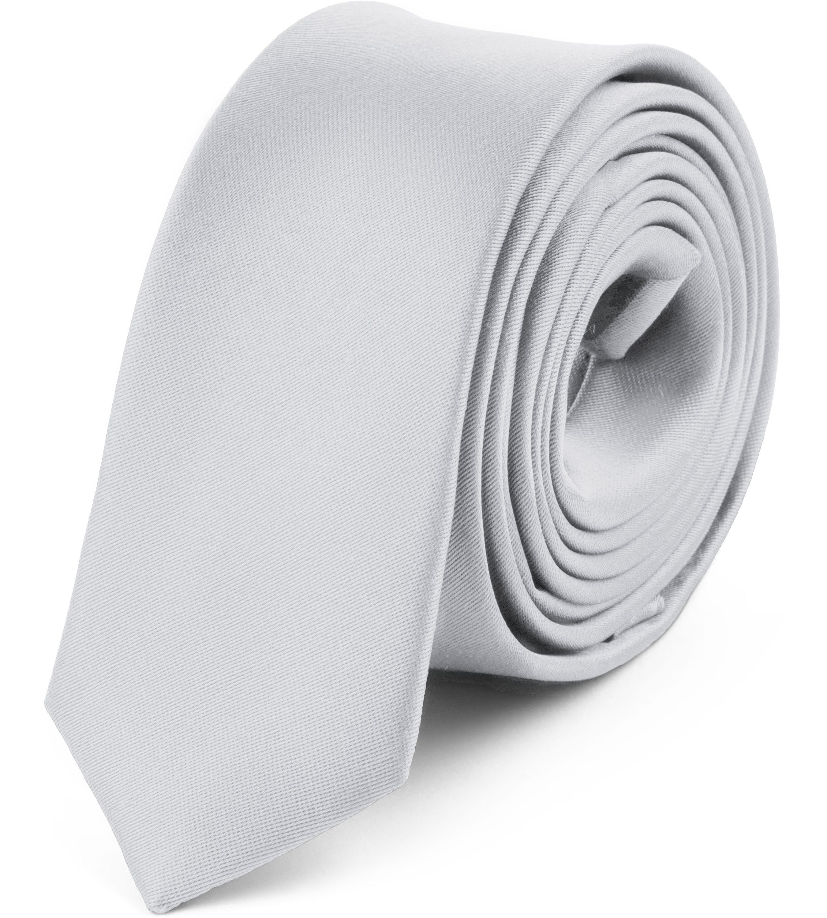 Ladeheid Krawatte Herren Schmale Krawatte SP-5 (150cm x 5cm) (Set, 1-St) Platin