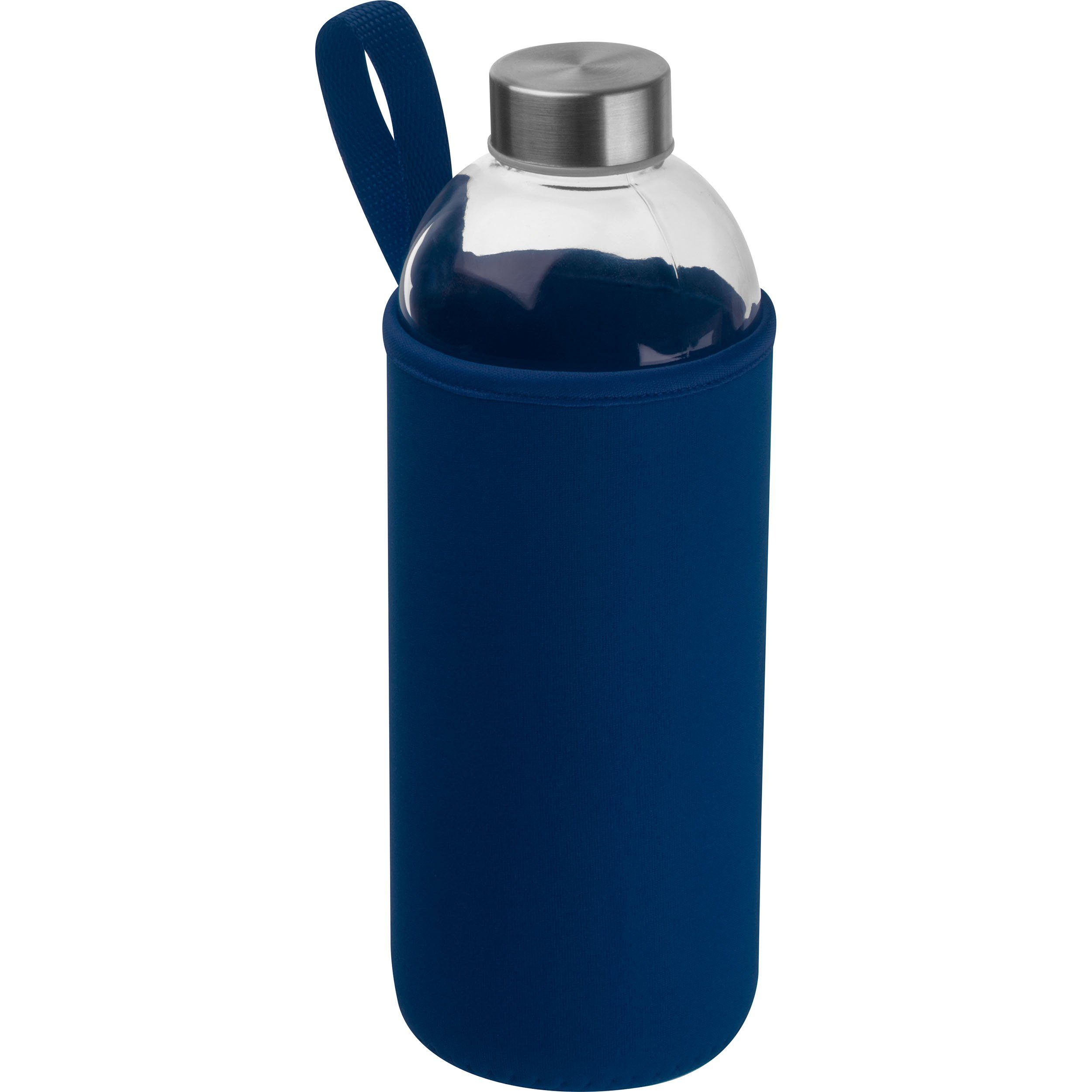 Trinkflasche Trinkflasche aus Glas mit Neoprensleeve / 1000ml / Neoprenfarbe: dunke