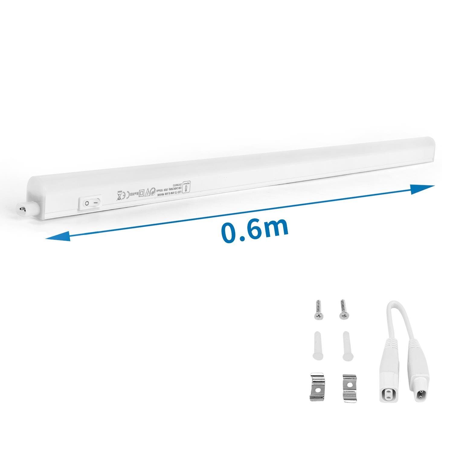 LED Universum LED Lichtleiste LED Lichtleiste Unterbauleuchte schmal modular T5 8W 60cm 4000K 800lm