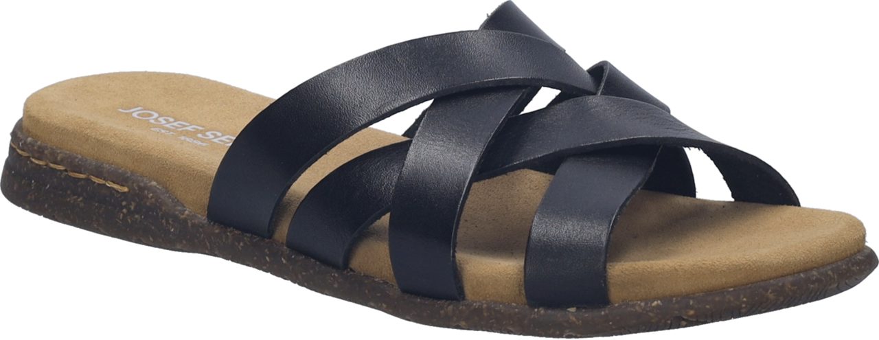 Josef Seibel Fabricia 05 Pantolette Sommerschuh, Schlupfschuh mit gekreuzten Bandagen-Riemchen, G-Weite