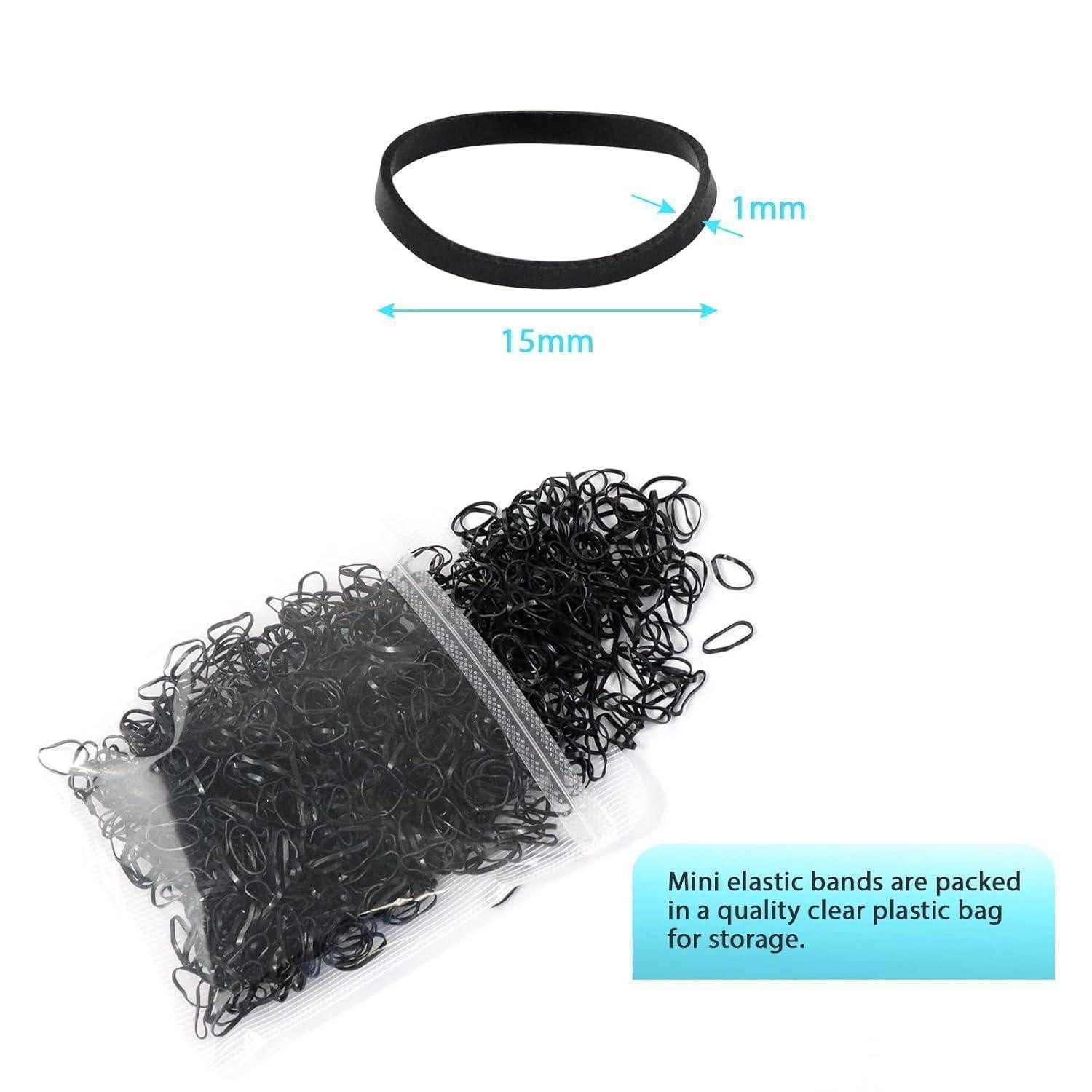 LuxusKollektion Haargummi 1100 Mini Haargummis schwarz Haarbänder kleine Elastische Gummibänder