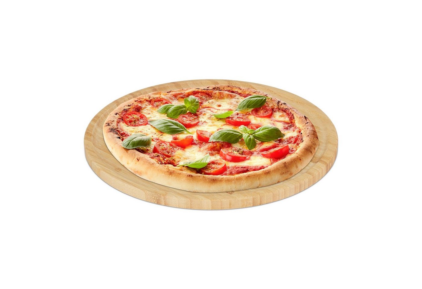 relaxdays Pizzateller Bambus Pizzateller 32 cm, (1 St)