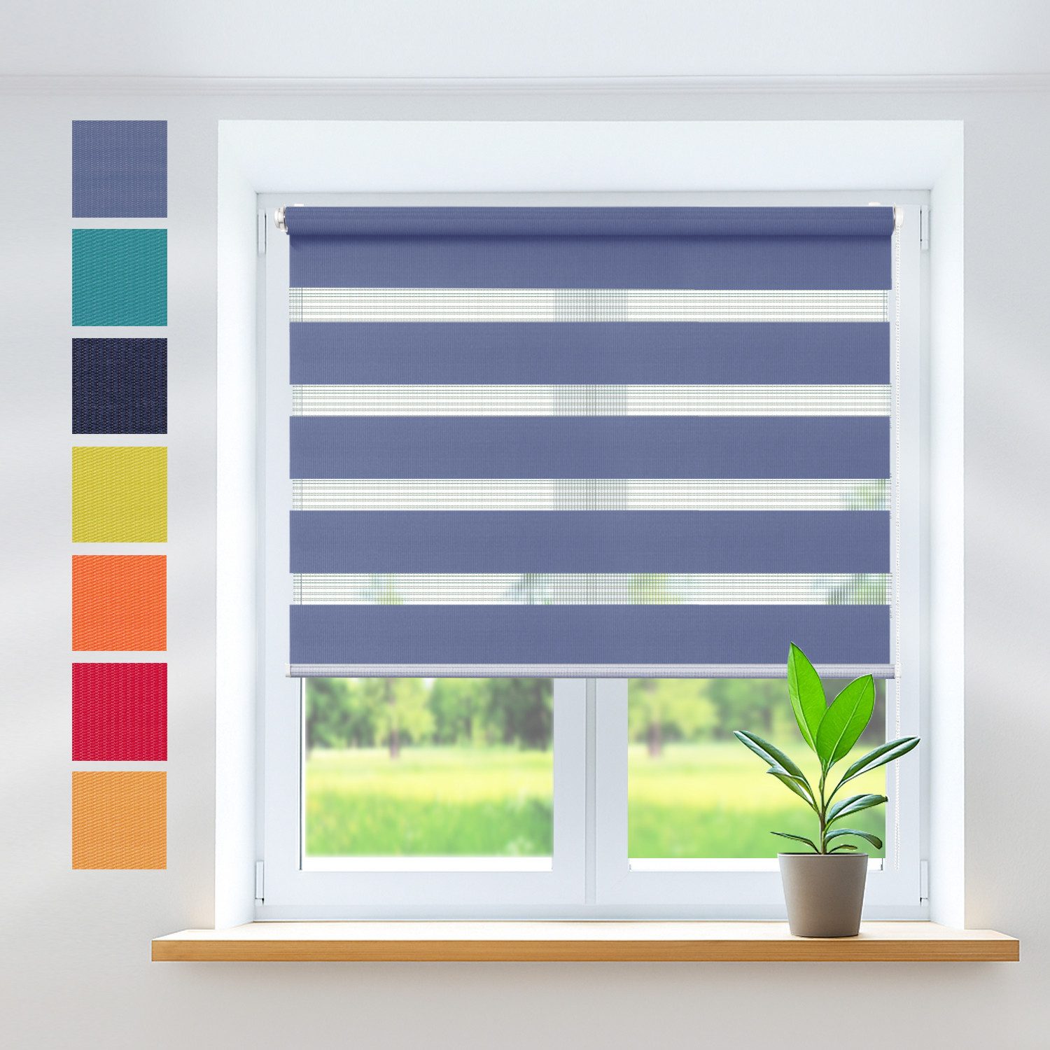 Doppelrollo COR Rollo ohne Bohren 100x150 cm, lila, Rikmani, Klemm- oder Schraubmontage, Moderne Optik, Klemm- oder Schraubmontage, Sicht- und Sonnenschutz