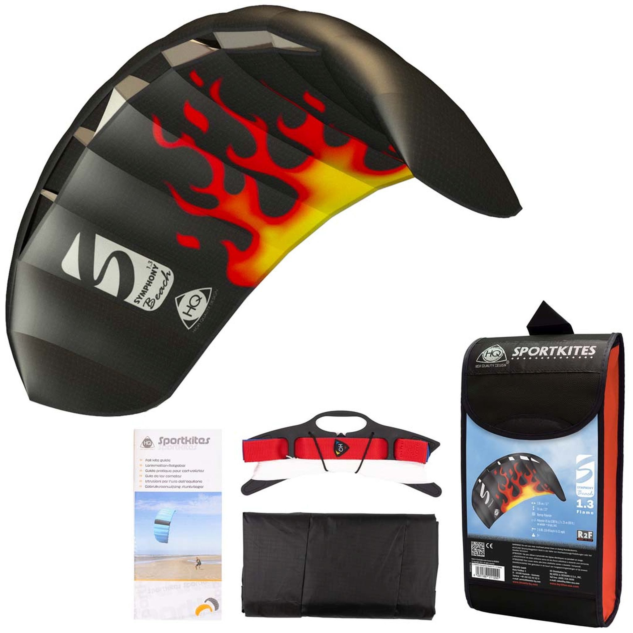 HQ Flug-Drache HQ Lenkdrachen Symphony Beach III 1.3 Flame R2F