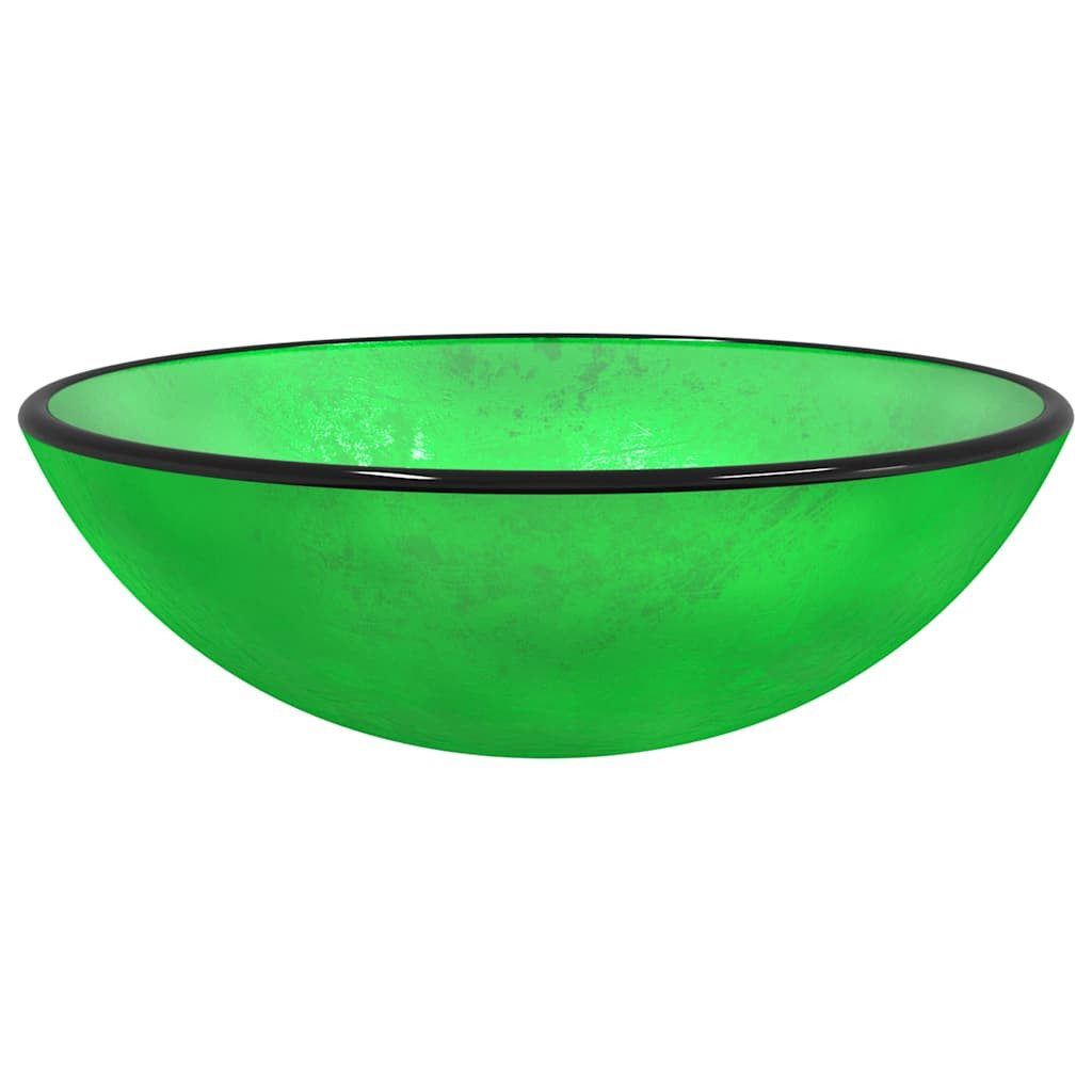 vidaXL Waschbecken Waschbecken Hartglas 42x14 cm Grün