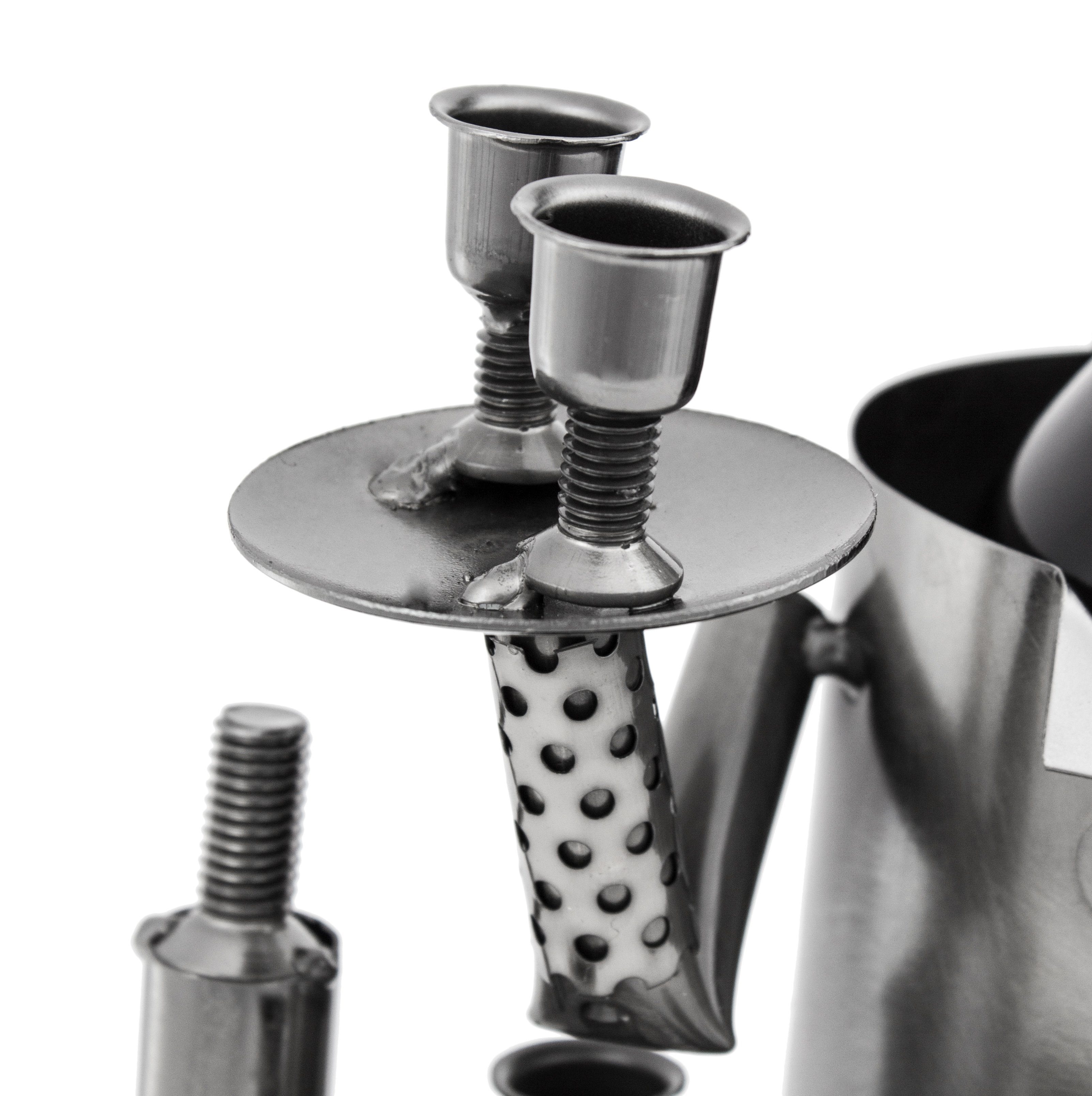 BRUBAKER Weinflaschenhalter Barkeeper Flaschenhalter, (inklusive Grußkarte), Metall Skulptur, Wein Geschenk