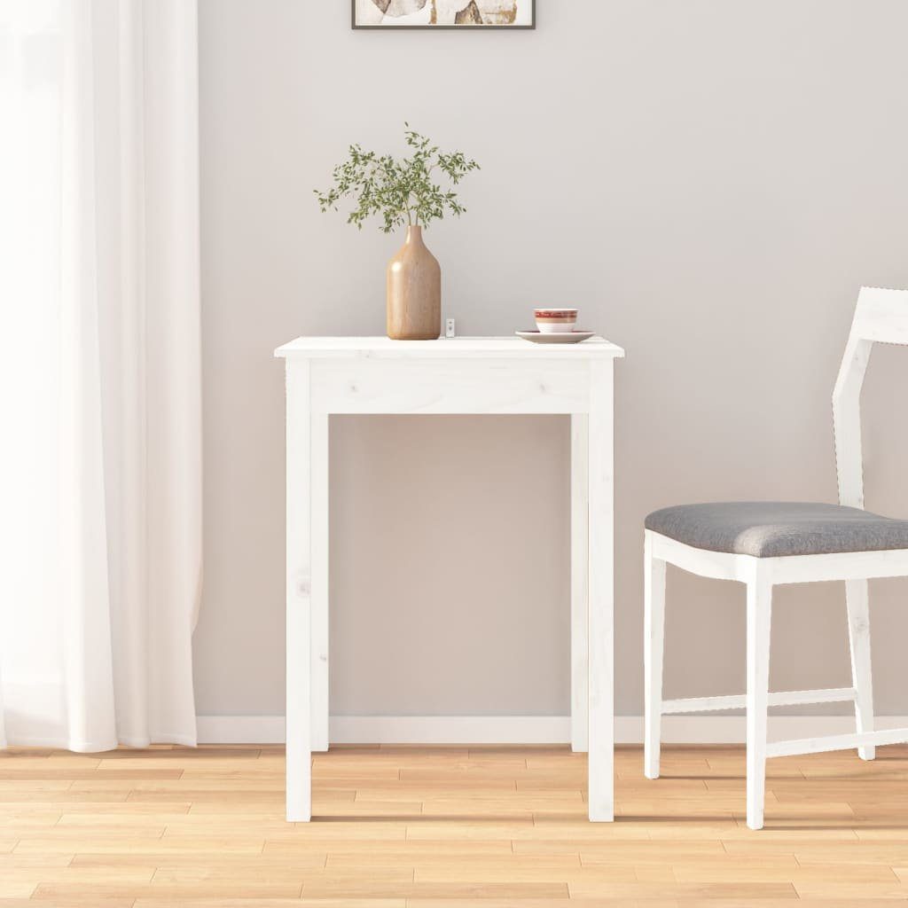 furnicato Esstisch Weiß 55x55x75 cm Massivholz günstig online kaufen