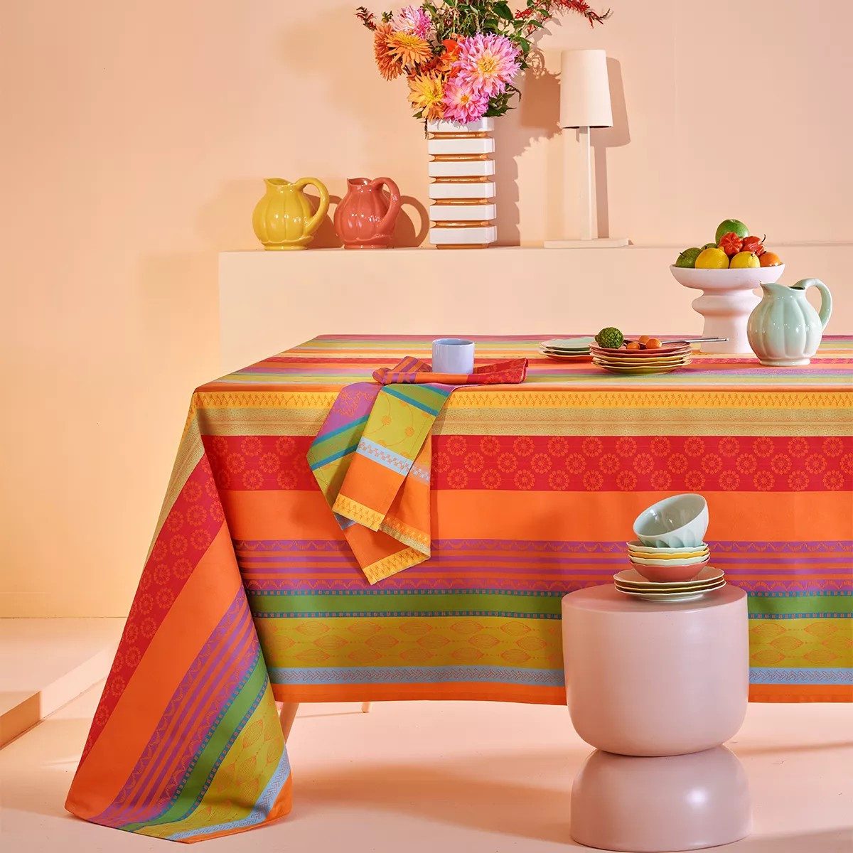 Garnier Thiebaut Tischdecke Mille Broderies Samba - Baumwolle