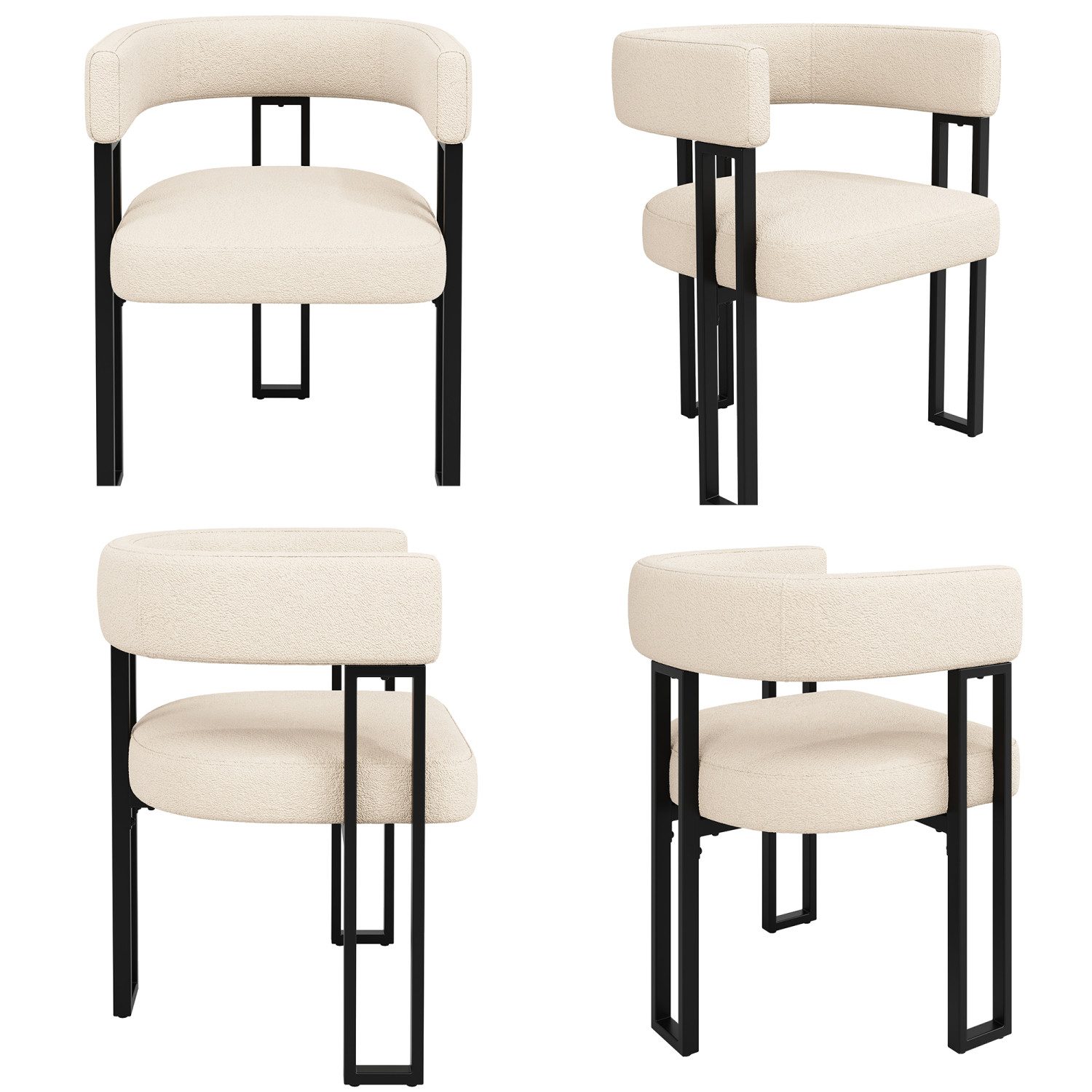 Flieks Polsterstuhl (Set, 4 St), 4er Set Esszimmerstühle mit Armlehnen Wohn günstig online kaufen