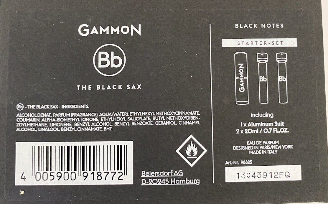 - Black de Parfum GAMMON Bb Notes Eau