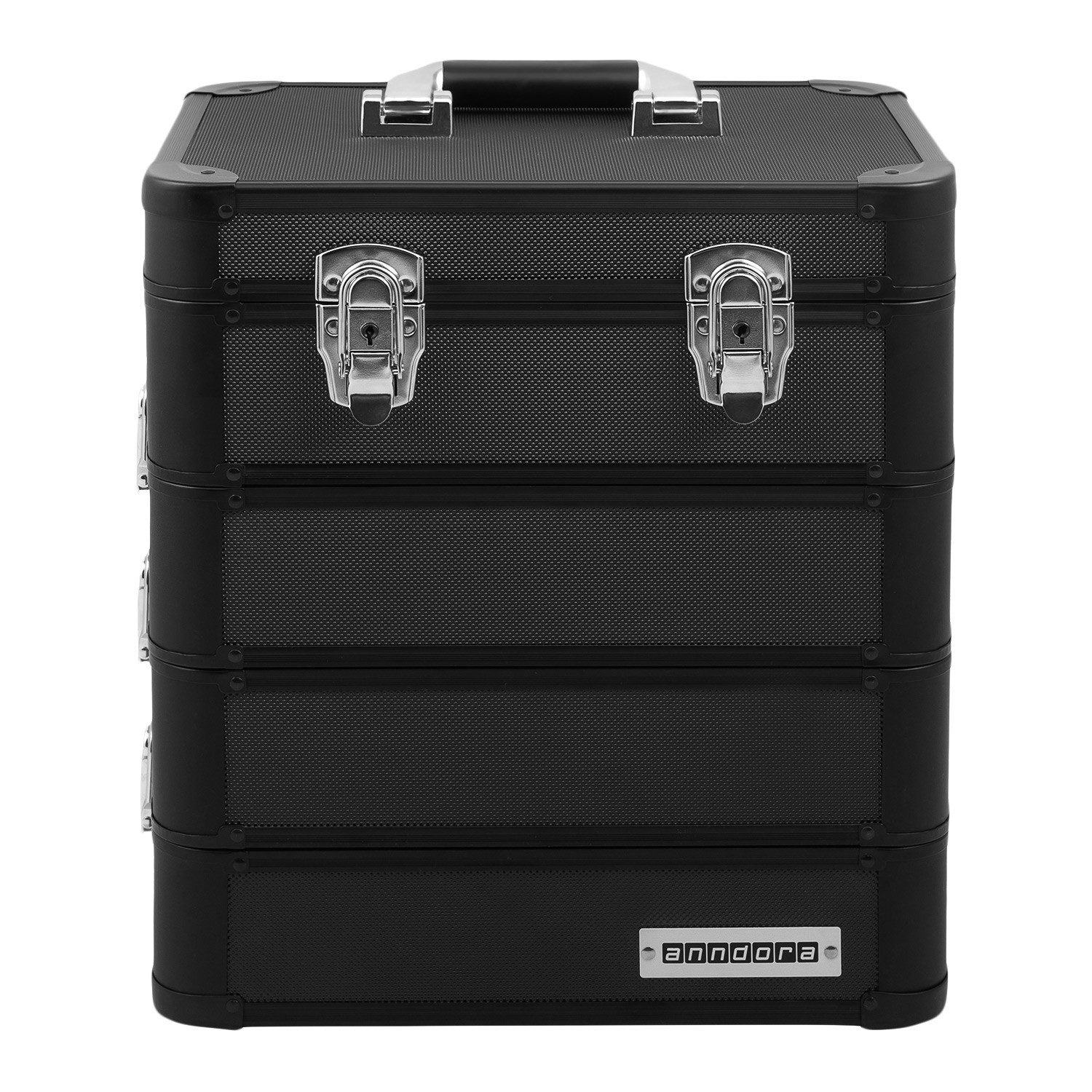 anndora Koffer Universal Etagenkoffer schwarz - 4 Ebenen, gepolsterter Trag günstig online kaufen
