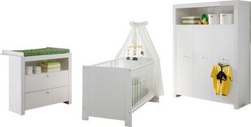trendteam Babyzimmer-Komplettset Olivia, Deal für begrenzte Zeit!, (Set, 3-St., Bett, Wickelkommode, Schrank), Bett + Wickelkommode + 3 trg. Schrank