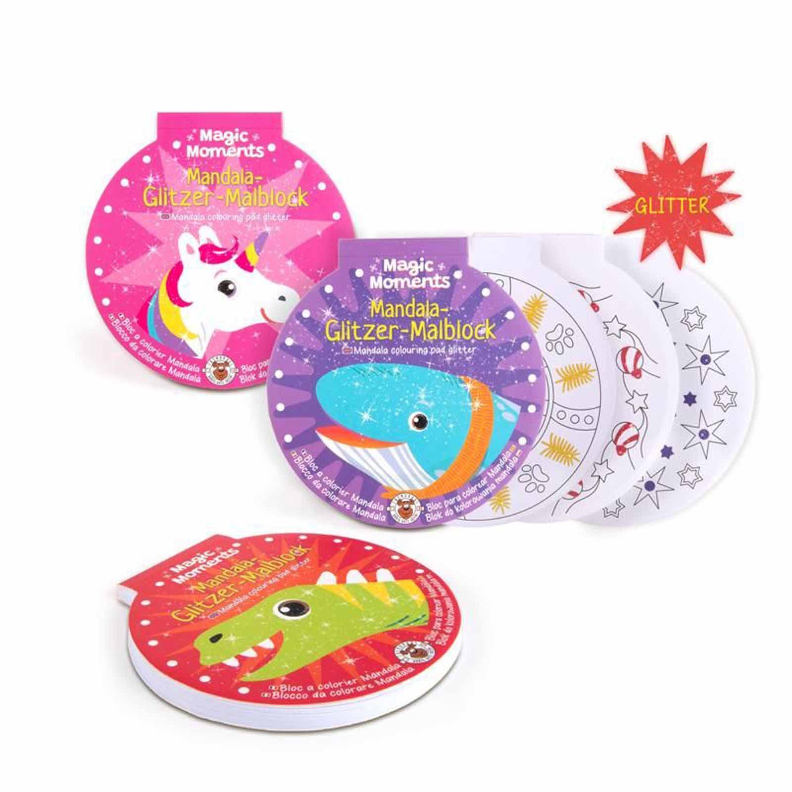 Trendhaus Malblock Trendhaus Magic Moments Mandala Glitzer Malblöcke 30 Blatt sortiert