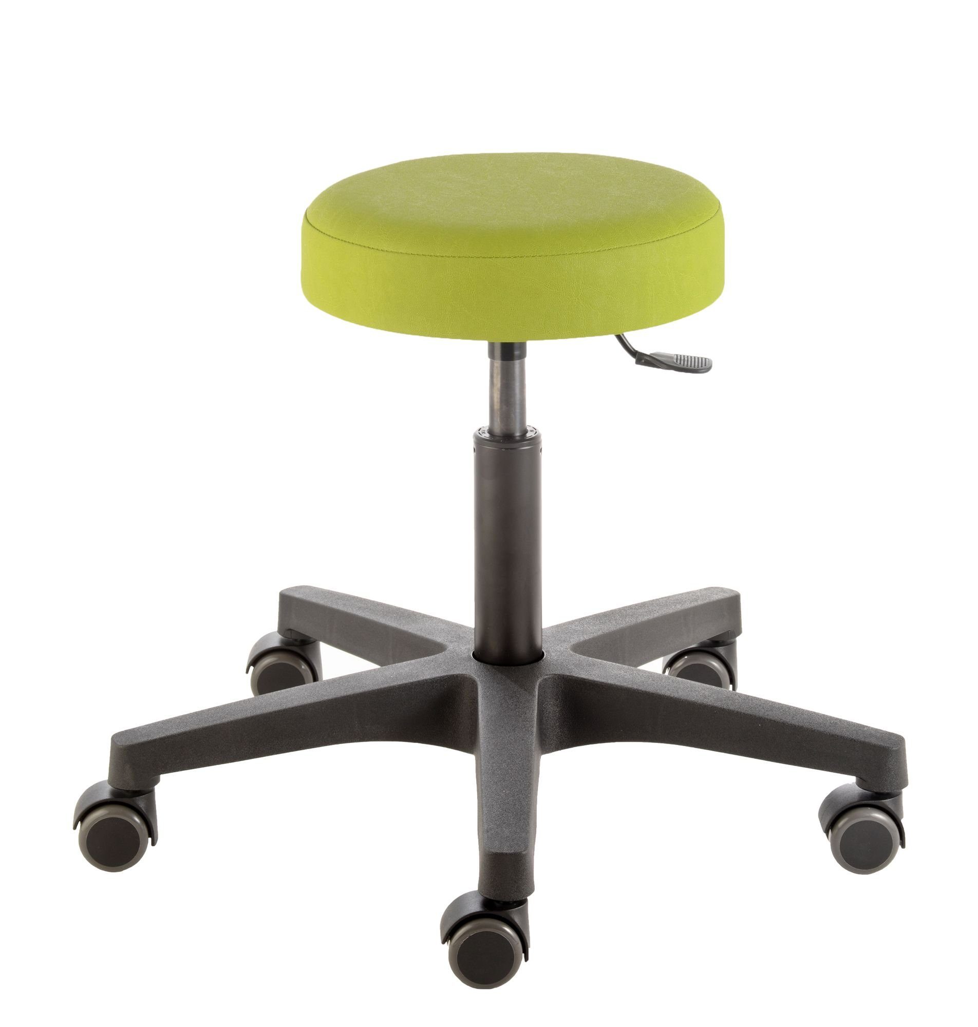 Prova Nova Arbeitshocker Roll- und Drehhocker comfort 4401, Sitzhöhe ca. 46 - 59 cm, Rundsitz