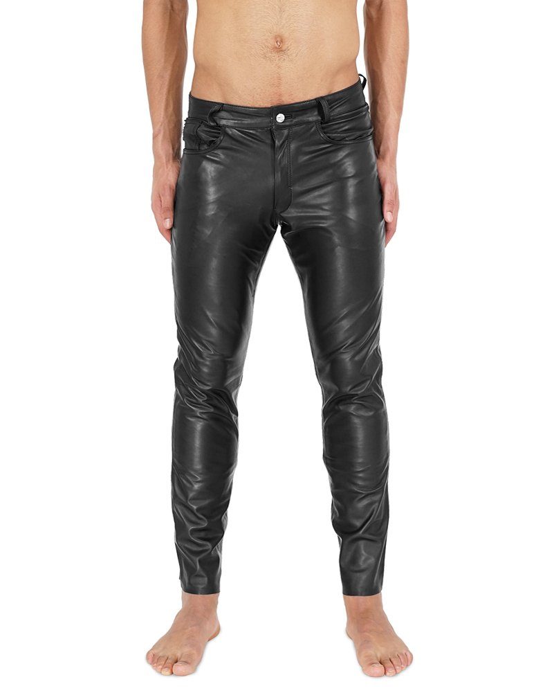 BOCKLE Lederhose Bockle® Tube Aniline Zip Lederhose Lederjeans Herren Leder Hose