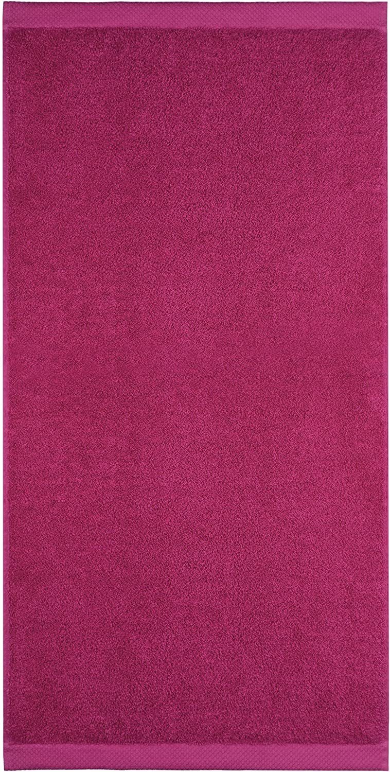 Lashuma Handtuch Set Pure, und lila Violett Frottee, 2x cm 70x140 uni Duschhandtücher (2-tlg), 2x gestreift