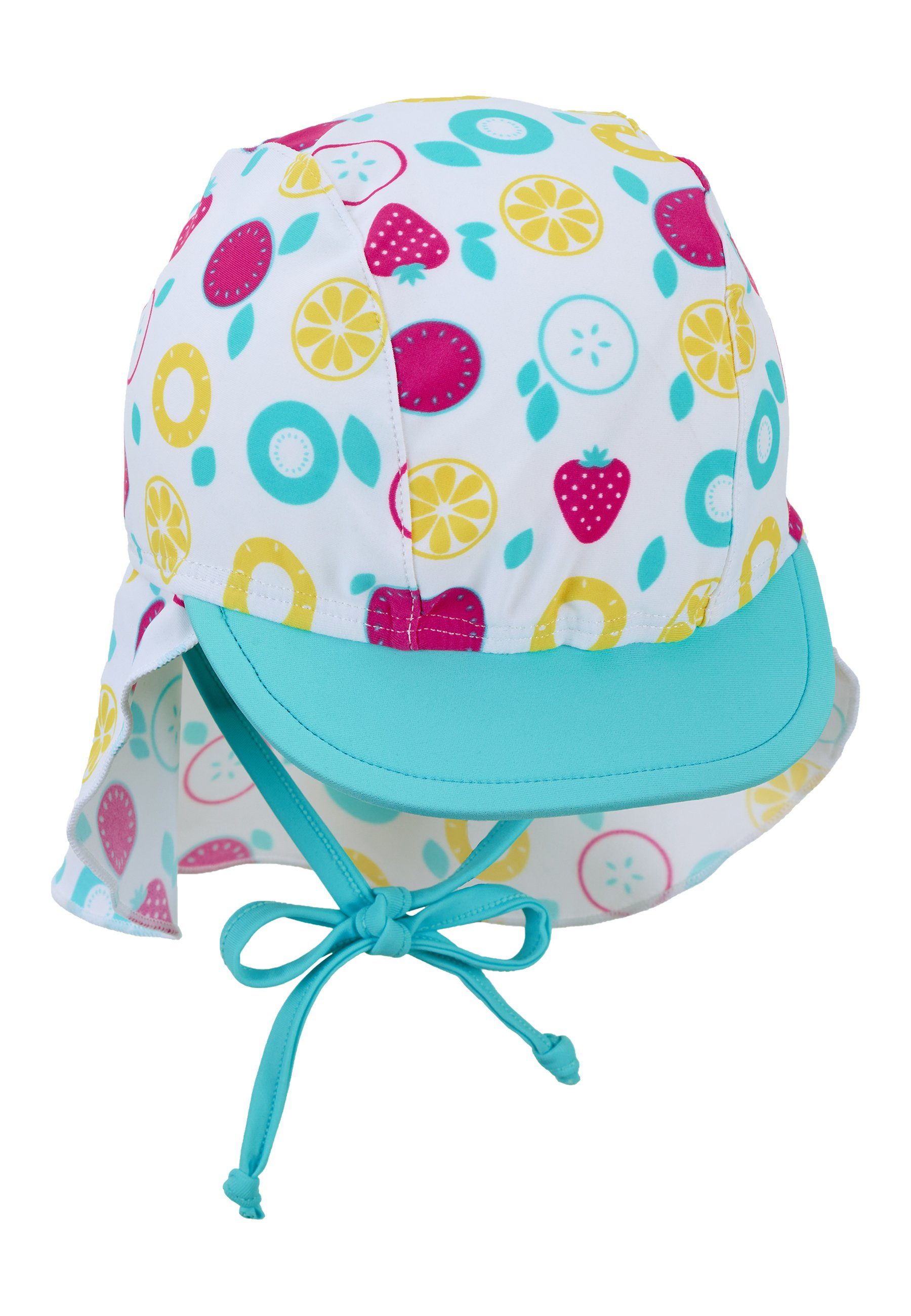 Sterntaler® Badeanzug »Schirmmütze mit Nackenschutz« 1 St., Schirmmütze  Baby - Mütze mit Nackenschutz in Weiß und Früchte-Print - Kopfbedeckung  Bademode mit UV-Schutz 50+ Baby Hut mit Bindeband online kaufen | OTTO
