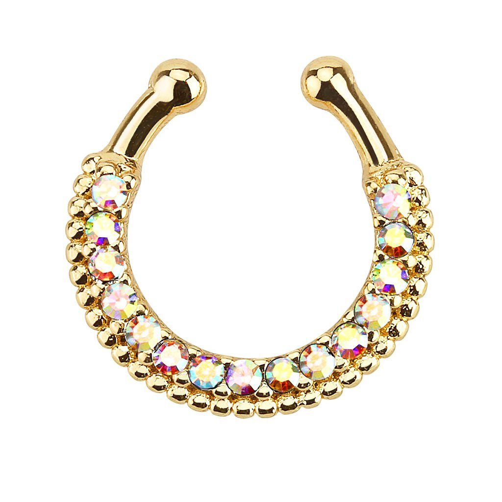 Nasenpiercing Piercing Septum Clicker Ring Strass Kristall
