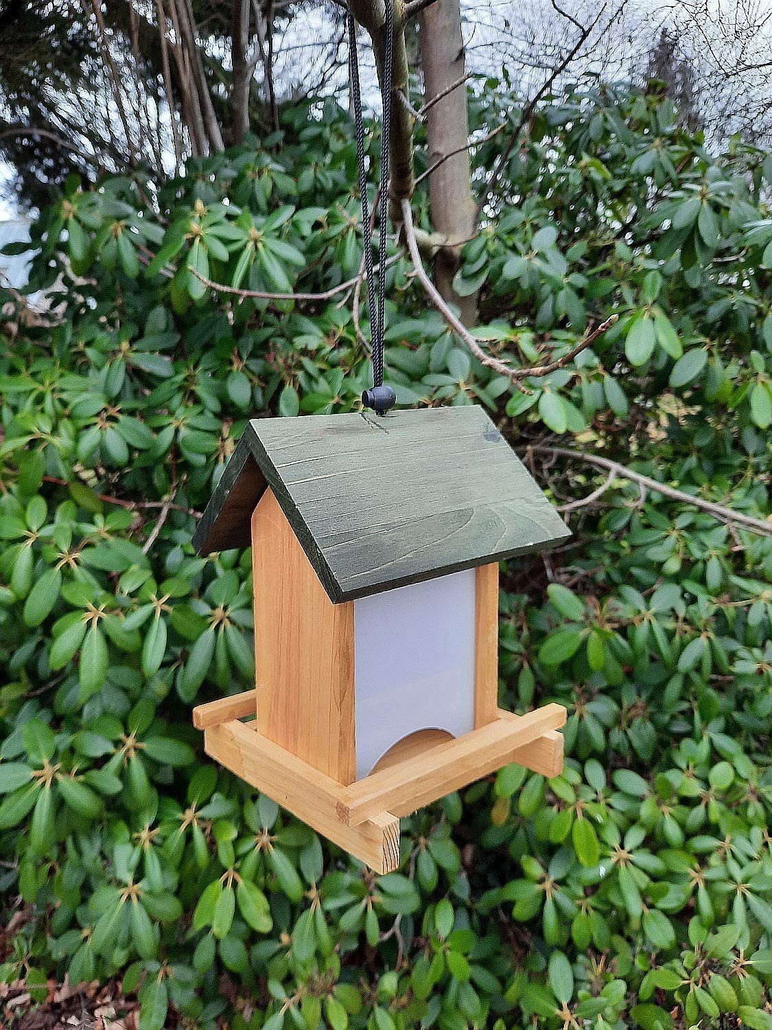 Aufstellen Vogelhaus Vogelfutterhaus Aufhängen 21 Vogelfutterstation sesua zum cm Holz oder