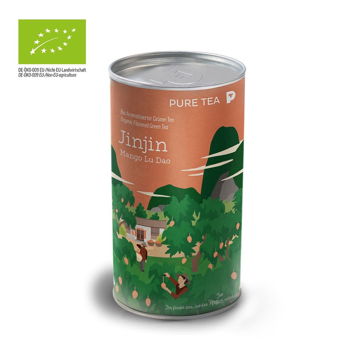 LK Trend & Style Tee Jinjin Mango Lu Dao, 150 g, (Aus kontrolliert biologischem Anbau (DE-ÖKO-009 EU-/Nicht-EU Landwirtschaft), loser Tee aus der Dose), Grüner Tee*, natürliches Mango Aroma *