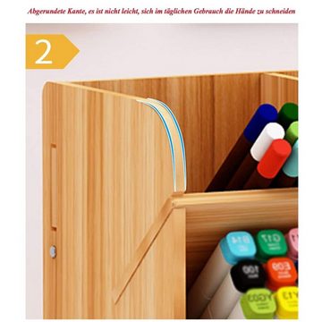zggzerg Regal-Schreibtisch Schreibtisch-Organizer aus Holz, multifunktionale Schublade