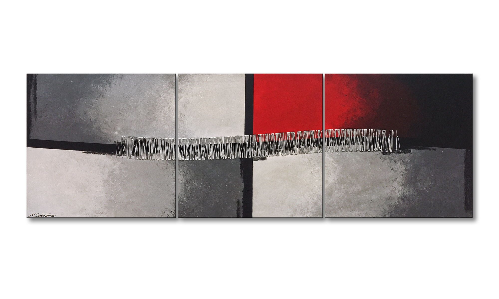 WandbilderXXL XXL-Wandbild Priorities 210 x 70 cm, Abstraktes Gemälde, handgemaltes Unikat