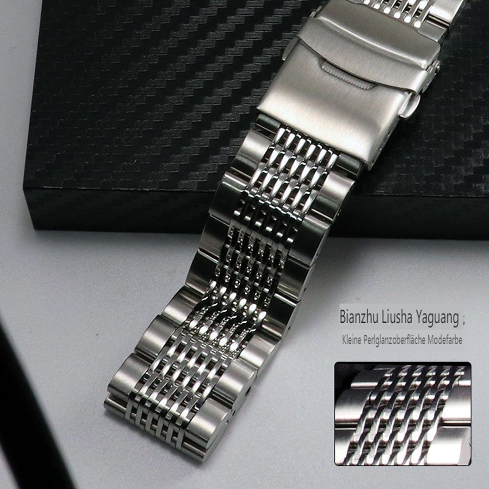 Uhrenband 22mm Uhrarmband Edelstahl Silber Uhrenarmband Premium Mesh Ersatz FELIXLEO