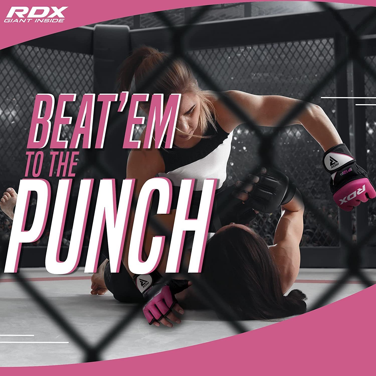 RDX Sports MMA-Handschuhe Handschuhe, MMA Boxsack MMA Pink Kampfsport Gloves Professionelle RDX