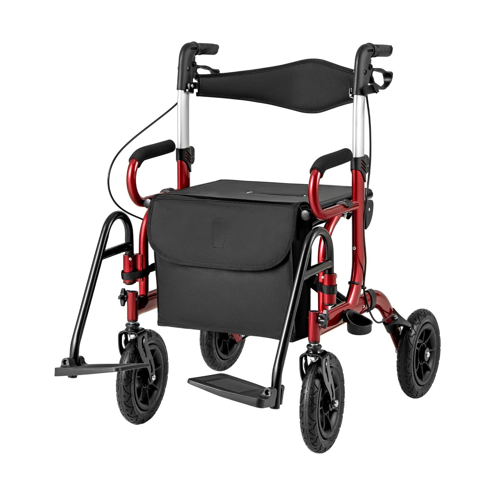 COSTWAY Rollator, mit Luftbereifung & faltbar, Aluminium, bis 140 kg