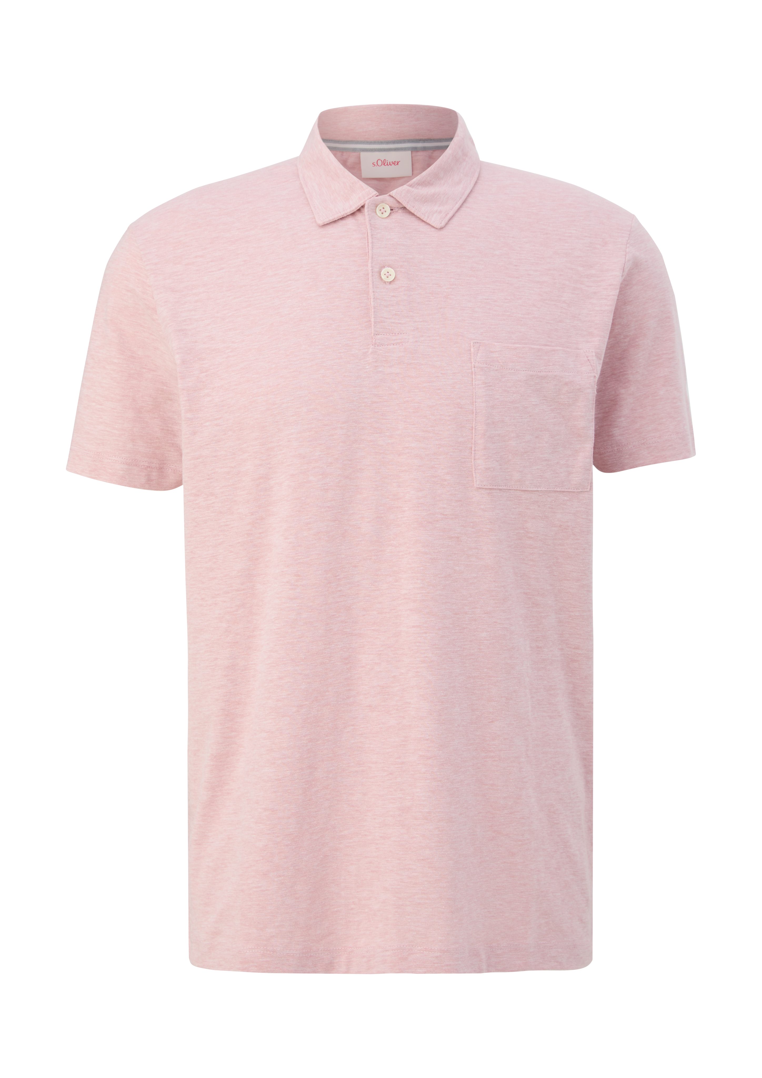 mit Kurzarmshirt rosa s.Oliver Flammgarnstruktur Blende Poloshirt