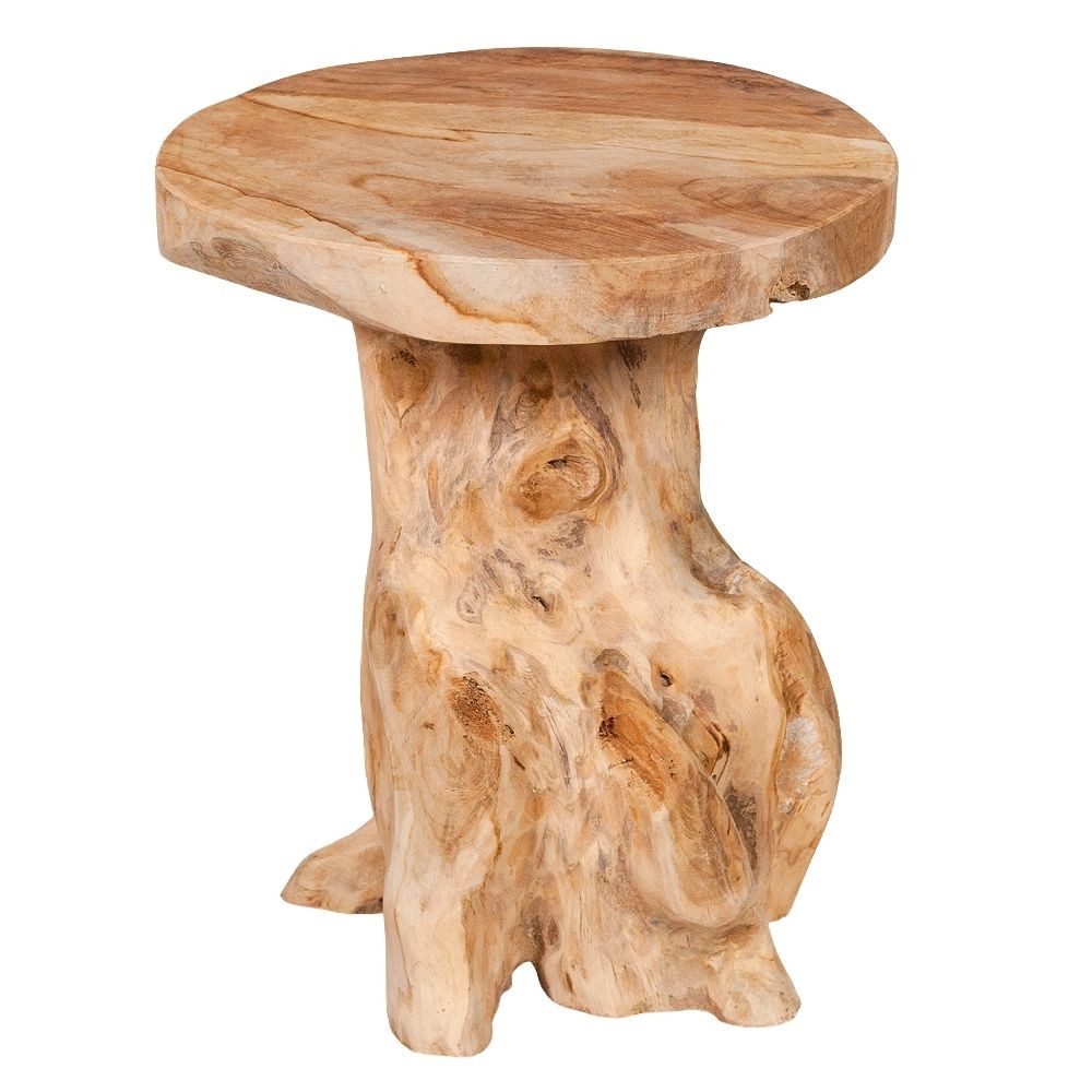 LebensWohnArt Beistelltisch Massiver Beistelltisch FUNGO 40cm Teakholz. € 119,90