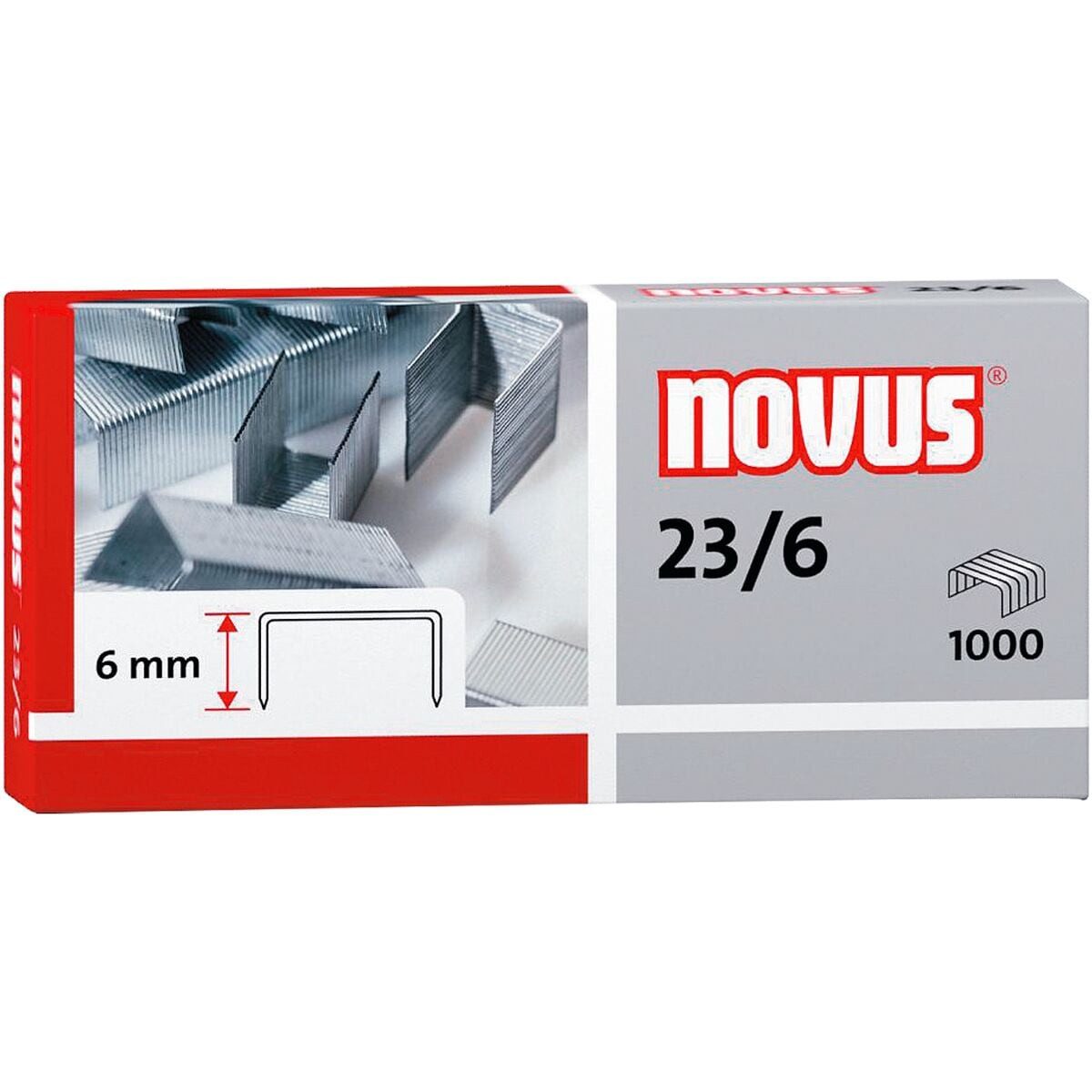 NOVUS Heftklammer 23/6, 1.000 Stück/Pack, Heftleistung 20 Blatt