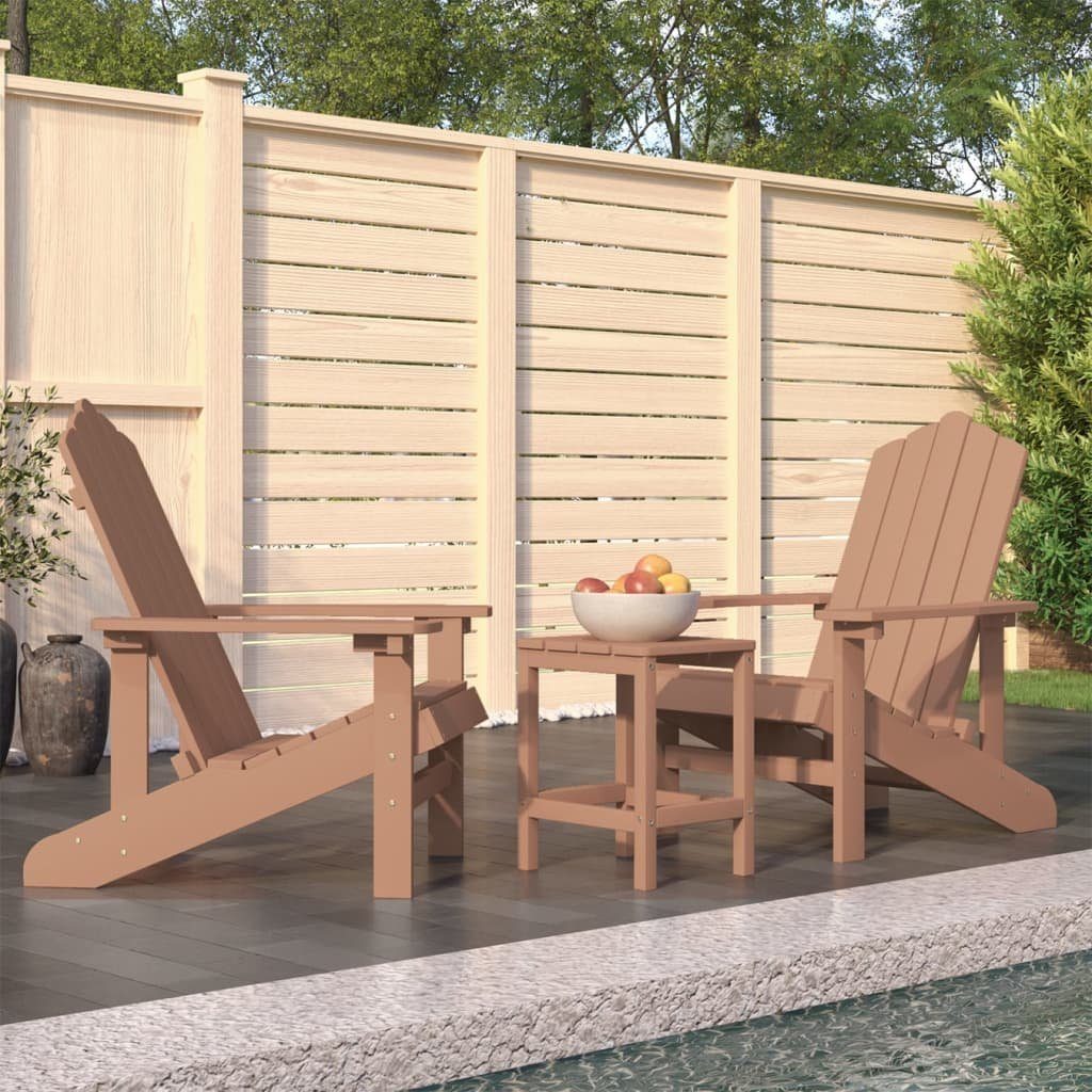 furnicato Gartenstuhl Adirondack-Gartenstühle mit HDPE Tisch Braun