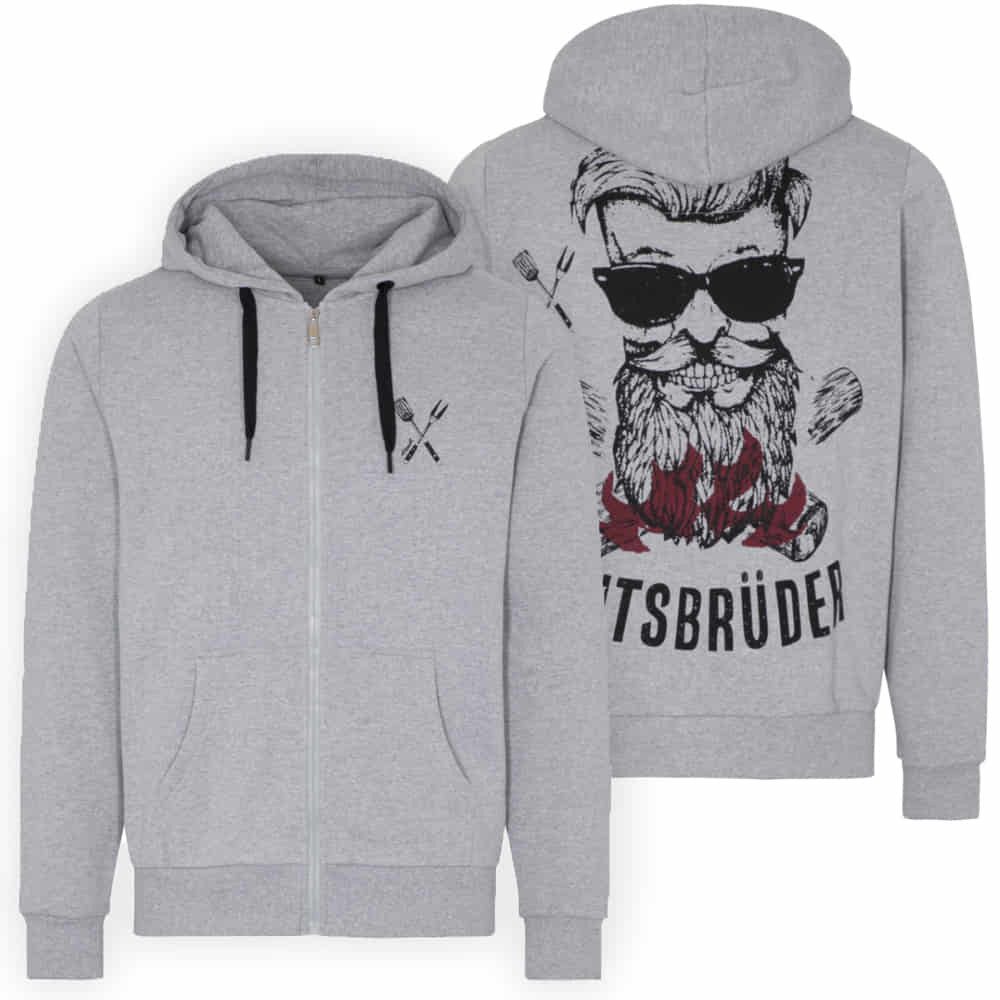 Hangowear Kapuzensweatjacke Sweatjacke Glutsbrüder grau