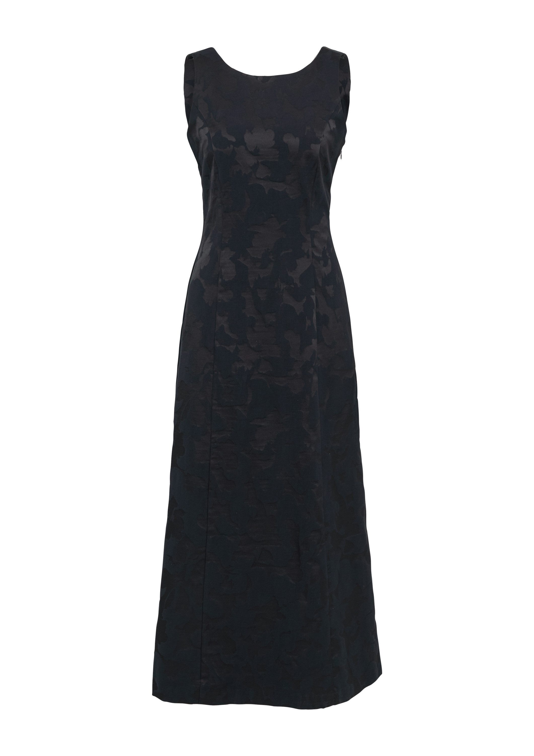 comma Midikleid Kleid Antailliertes Kleid aus Jacquard mit U-Boot-Ausschnitt