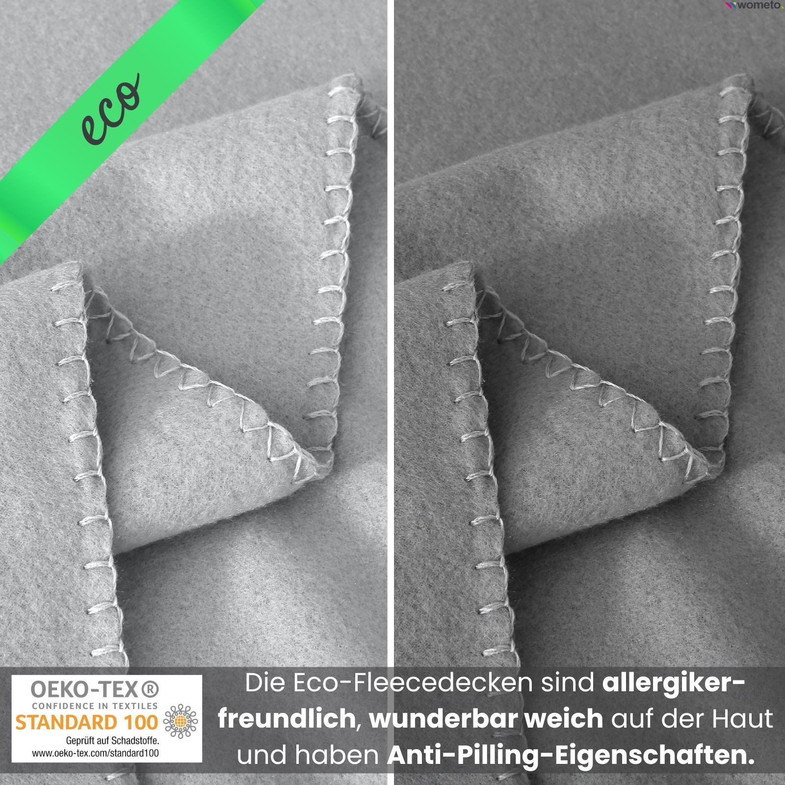 Wohndecke eco-line Fleecedecke ca. 130x160, wometo, OEKO-TEX®, 100% recycel günstig online kaufen