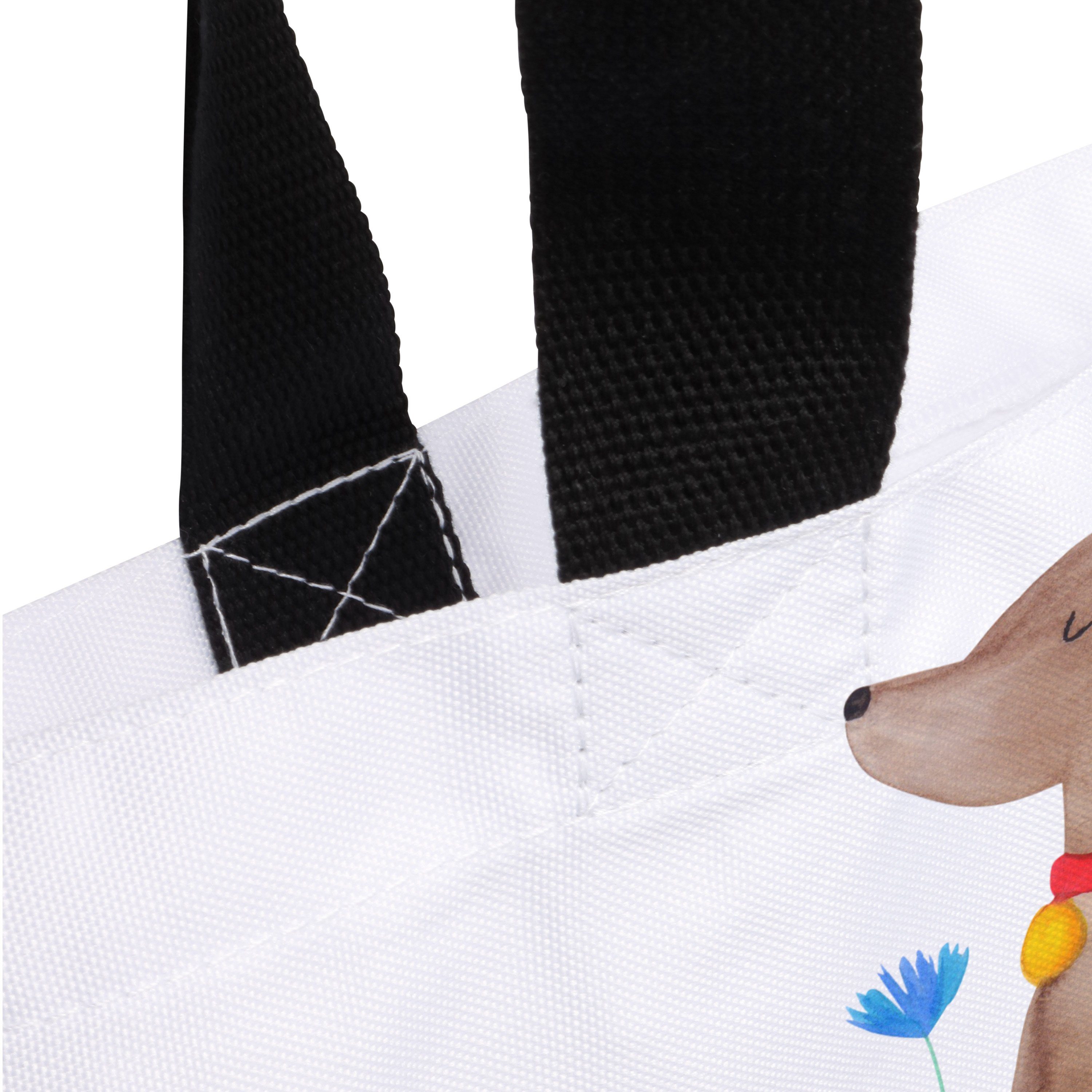 Panda & Mr. Haustier, Blume Shopper Mrs. Geschenk, - niedlich, (1-tlg) Hundemama, Weiß - Hund Beutel,