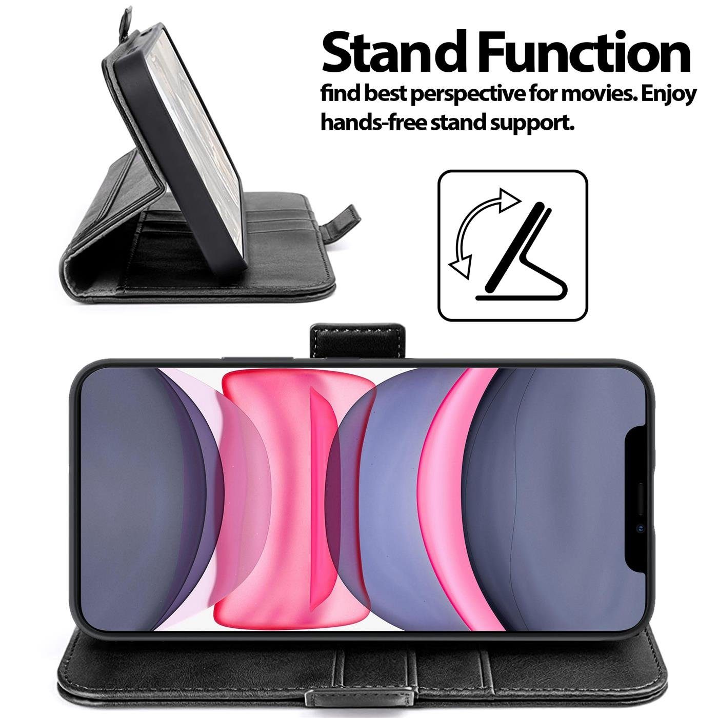 CoolGadget Handyhülle Wallet Klapptasche Cover Case für Apple iPhone 11 6,1 Zoll, Handy Tasche mit RFID Schutz Kartenfach Book Schutzhülle