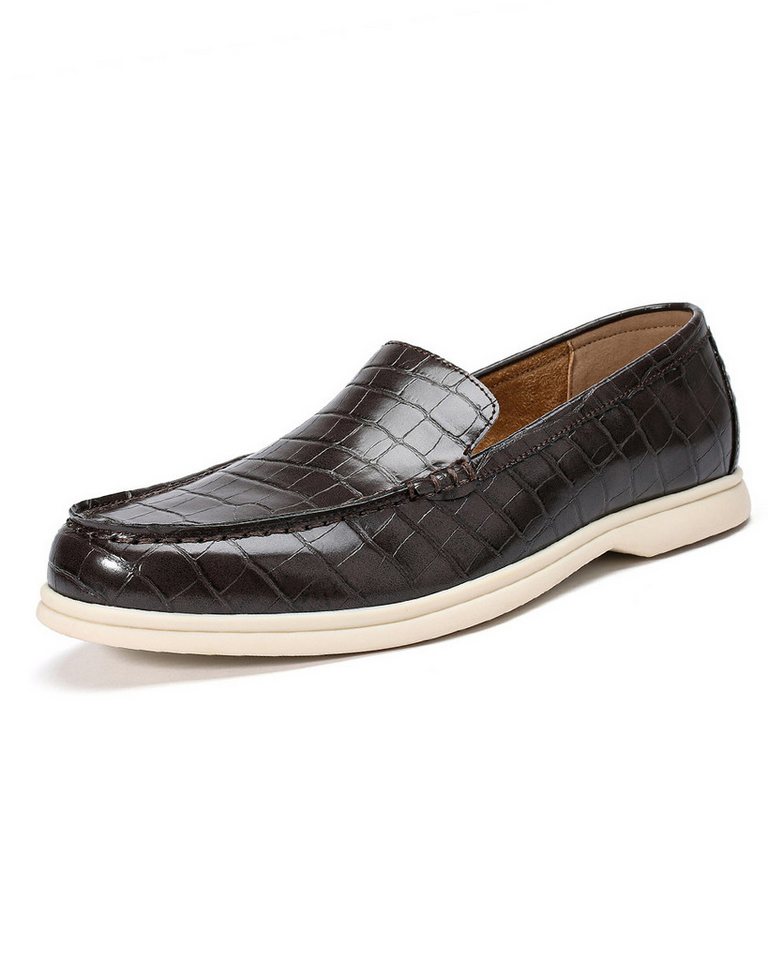 Allthemen Loafer Herren Loafers mit Kroko-Optik Bequeme Slipper für Freizeit & Business