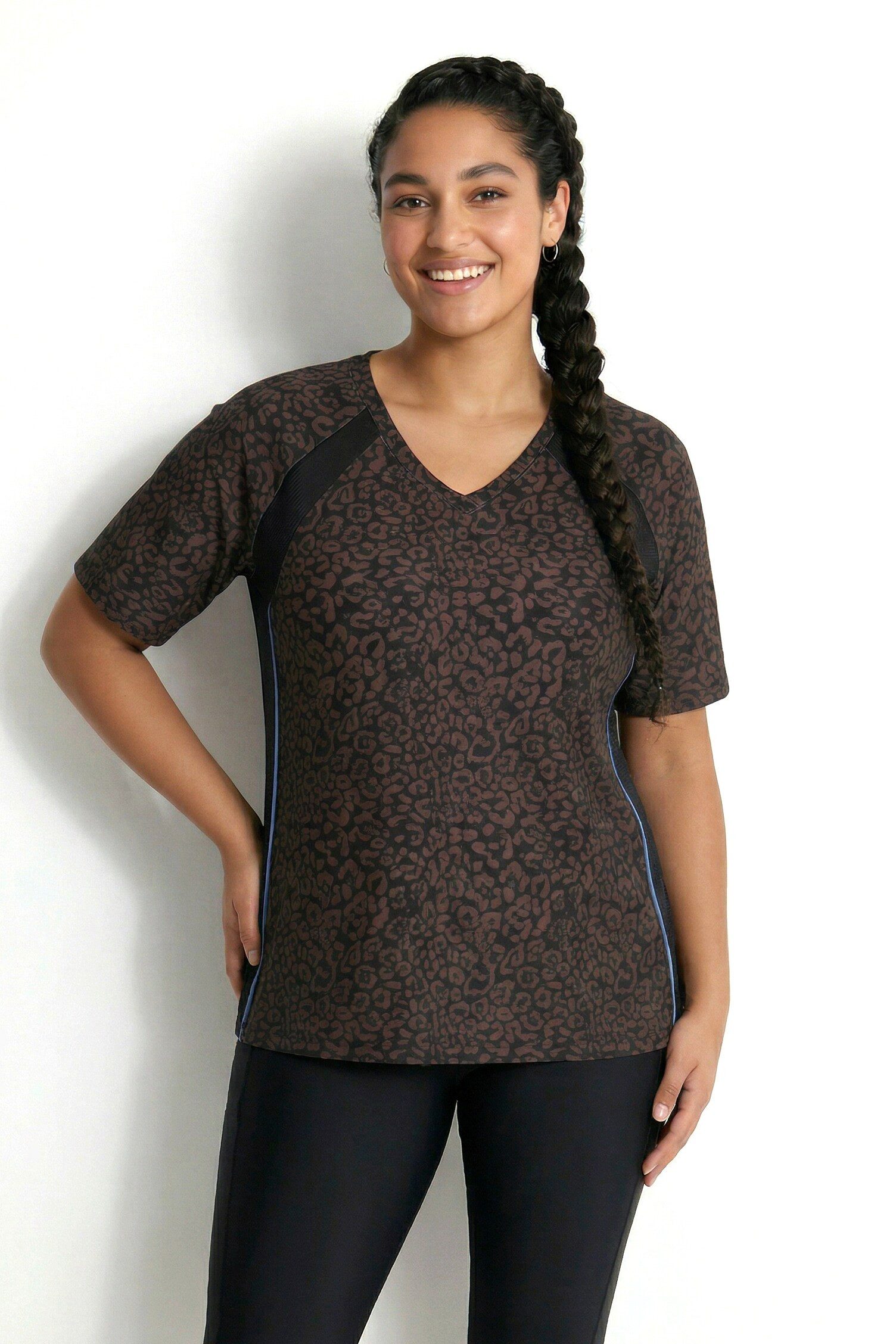 Ulla Popken T-Shirt Funktions-Shirt Classic V-Ausschnitt Halbarm